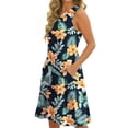 thumbnail image 4 of UVN Summer Tank Dresses for Women Crew Neck Flowy Midi Ladies Beach Dresses Casual Sleeveless Sundresses with Pockets, 4 of 9
