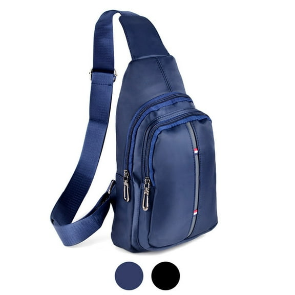 WESTEND Crossbody Nylon Small Sling Bag Backpack with Adjustable Strap, Navy Solid Nylon