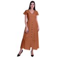 thumbnail image 2 of Moomaya Robe Longue Maxi pour Femmes à Manches Courtes, Robe Formelle/décontractée avec Poches P-TTG, 2 of 6