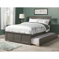thumbnail image 5 of Solid Wood Platform Bed King Size with FootboardTrundle - Grey Finish, 5 of 8