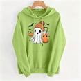 thumbnail image 5 of Molidfa Women's Happy Ghost Hoodie Drink Pumpkin Halloween Graphic Sweatshirt, 5 of 5