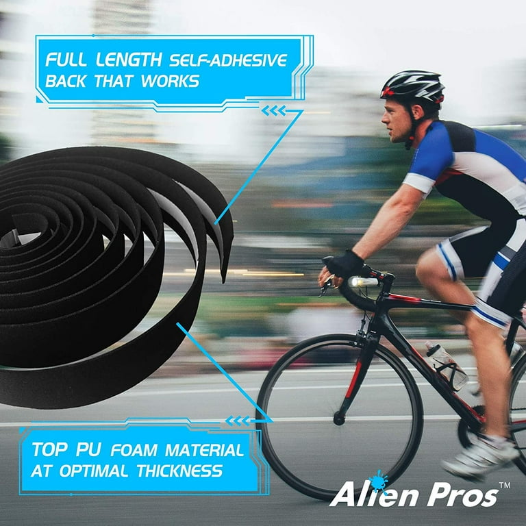 ALIEN PROS Bike Handlebar Tape EVA Set of 2 Black Red White Blue