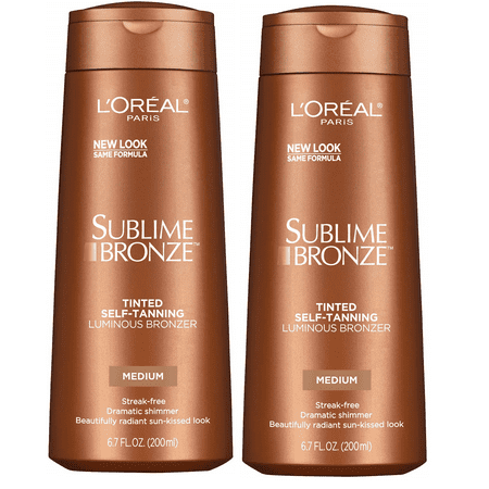 2 Pack - L'Oreal Paris Sublime Bronze Luminous Bronzer Self-Tanning Lotion, 6.7 oz.