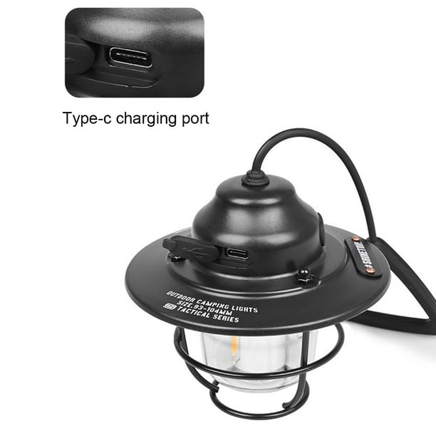 Luz de camping 1200 mAh linterna de luz de emergencia IPX4 impermeable para pesca senderismo