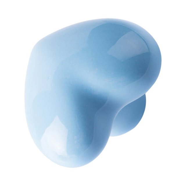 kurtrusly Cabinet Handle Heart Shape Solid Color Replacement Decorative Home Kitchen Bathroom Drawer Door Pull Knob Accessories Blue 1Set