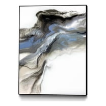 Giant Art Canvas  30x40 Grey Smoke -1 Framed in Multi-Color