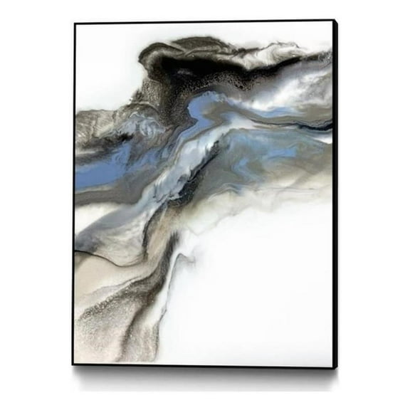 Giant Art Canvas  30x40 Grey Smoke -1 Framed in Multi-Color