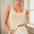 thumbnail image 2 of Camiseta larga sin mangas para mujer: talla grande, escote en V, espalda descubierta, estilo deportivo, camiseta elegante informal para el verano, 2 of 4