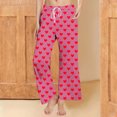 thumbnail image 2 of ZyeKqe Valentine's Day Pajamas Pants for Women Drawstring Low Waisted Pants Straight Wide Leg Sleep Bottoms, 2 of 7