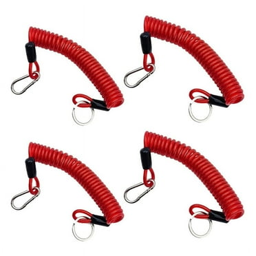 6FT Trailer Brake Away Cable, Trailer Breakaway Cable Spring Towing Coiled Wire for RV Trailer Emergency 4Pack