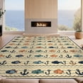 thumbnail image 2 of Design&I 3'x5' Ultra Soft Throw Mat, Fish Hook Fishing Border Wave Decorative Hunting Animals Pat None Fluffy Washable Easy Care Indoor rug for Bedside Hallway, 2 of 7