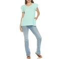 thumbnail image 2 of White Mark Ruffle Sleeve Solid Top (Women's), 2 of 6