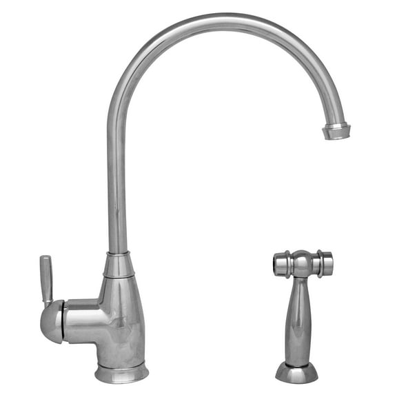 Queenhaus Single Lever Faucet with a Long Gooseneck Spout, Solid Single Lever Handle and Solid Brass Side Spray