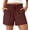 Red-Brown, variant on Summer Shorts for Women Wide Leg High Waisted Shorts Drawstring Casual Beach Shorts with Pockets