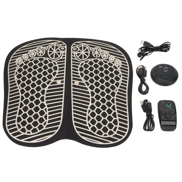 Almohadilla de masaje de pies con calefacción, USB, plegable, pantalla LCD, 8 modos, 19 velocidades, control remoto, portátil