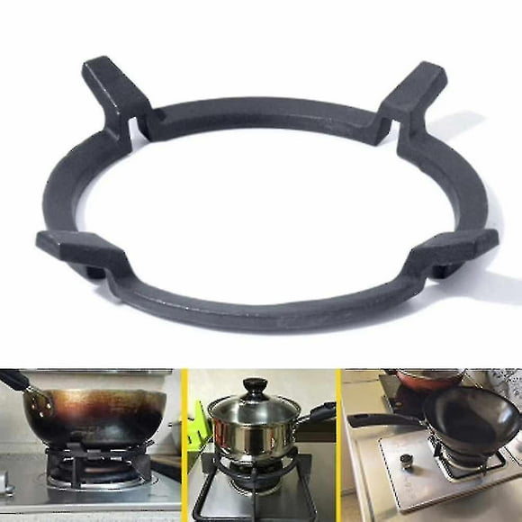 1pc Black Wok Stands Cast Iron Wok Pan Support Rack For Burners