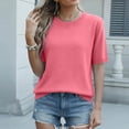 thumbnail image 5 of Short Sleeve Sweater Womens Cute Summer Dressy Tops Business Casual Loose Vacation 2026 Pink L, 5 of 7