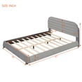 thumbnail image 6 of Queen Size Velvet Upholstered Platform Bed,Solid Frame and Stylish Curve-shaped Design, Gray, 6 of 9