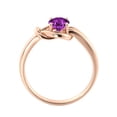 thumbnail image 7 of 0.50 CT Amethyst Ring 14K Rose Gold Knot 4 prongs Round, 7 of 7