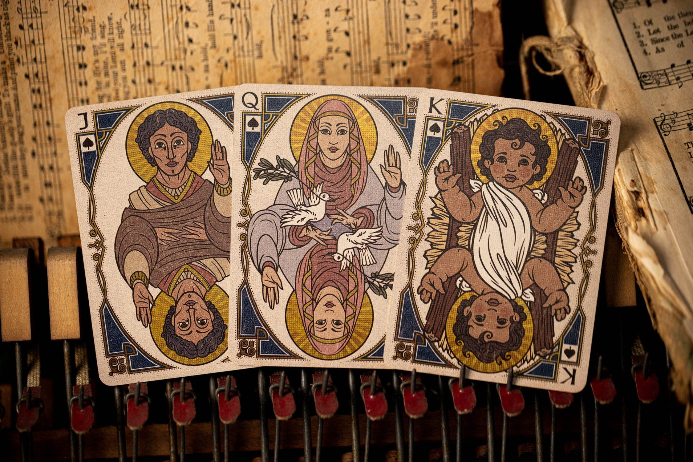Kings Wild Project NOEL Luxury Playing Cards - Limited Edition, Festive Christmas Nativity Themed Collectible Deck, Poker Size Custom Index