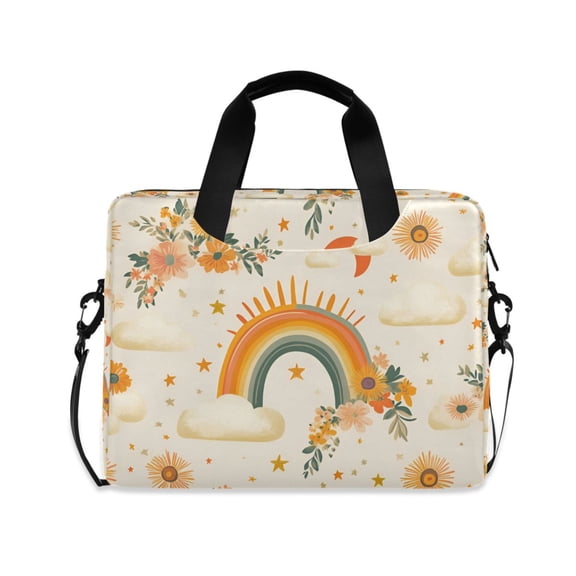FORMRS 16" Laptop Bag Carrying Sleeve Case with Handle Travel Shoulder Briefcase, Retro Rainbow