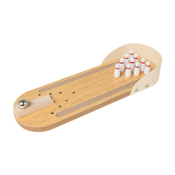 Juego de bolos en miniatura para mesa, juguetes de bolos para escritorio, juego Arcade pequeño de madera