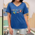 thumbnail image 1 of WILLBEST T-Shirt de Compression pour Femmes T-Shirt de Sensibilisation Casse-Tête Manches Courtes Imprimé, 1 of 4