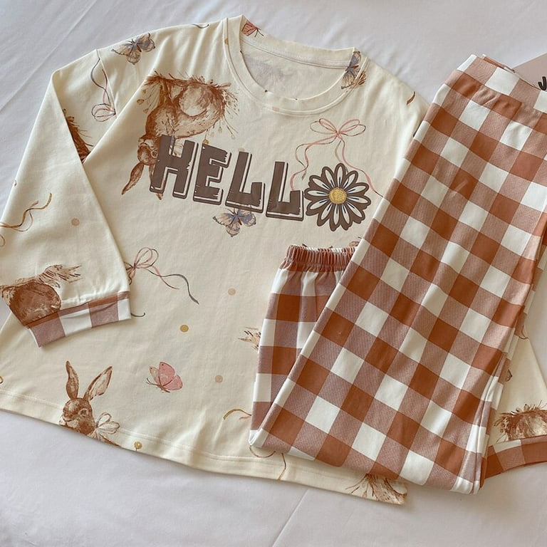 DanceeMangoo Women Sleepwear Combed Cotton Plus Size XXXL Cartoon