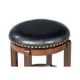 thumbnail image 3 of Ovi 24 Inch Wooden Swivel Counter Stool Faux Leather Seat Walnut Brown - Saltoro Sherpi, 3 of 6