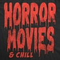 thumbnail image 2 of Womens Horror Movies and Chill T Shirt Funny Halloween Movie Date Night Joke Tee for Ladies Womens Graphic Tees, 2 of 9