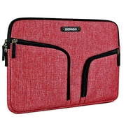 DOMISO 13 Inch Waterproof Laptop Sleeve Canvas with Back Handle Tablet Cover Bag for 12-13 Inch Laptops / 13 MacBook Pro / 12.9 iPad Pro / ASUS / Acer / Lenovo / Dell / HP / MSI , Red