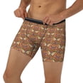 thumbnail image 3 of Picia Owl Mandala Pattern Men's Athletic Long Leg Briefs , Performance Stretch Underwear，Moisture-Wicking, 3 of 7