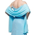 thumbnail image 1 of Sonducket Mantón de moda y elegante de las señoras hecho con mantones de la gasa de la bufanda de Pashmina de las señoras de la gasa Accesorios de disfraces azul claro, 1 of 6
