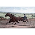 thumbnail image 2 of Ives, Currier and 24x16 Black Ornate Wood Framed with Double Matting Museum Art Print Titled - Queen of The Turf Maud S., Driven By W.W. Bair, 2 of 4