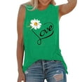 thumbnail image 1 of Camisetas sin mangas para mujer, chaleco fino de verano con estampado de margaritas y girasoles, chaleco sin mangas de manga corta, Jersey holgado informal, camisetas tipo túnica Fridja  qr1812, 1 of 6
