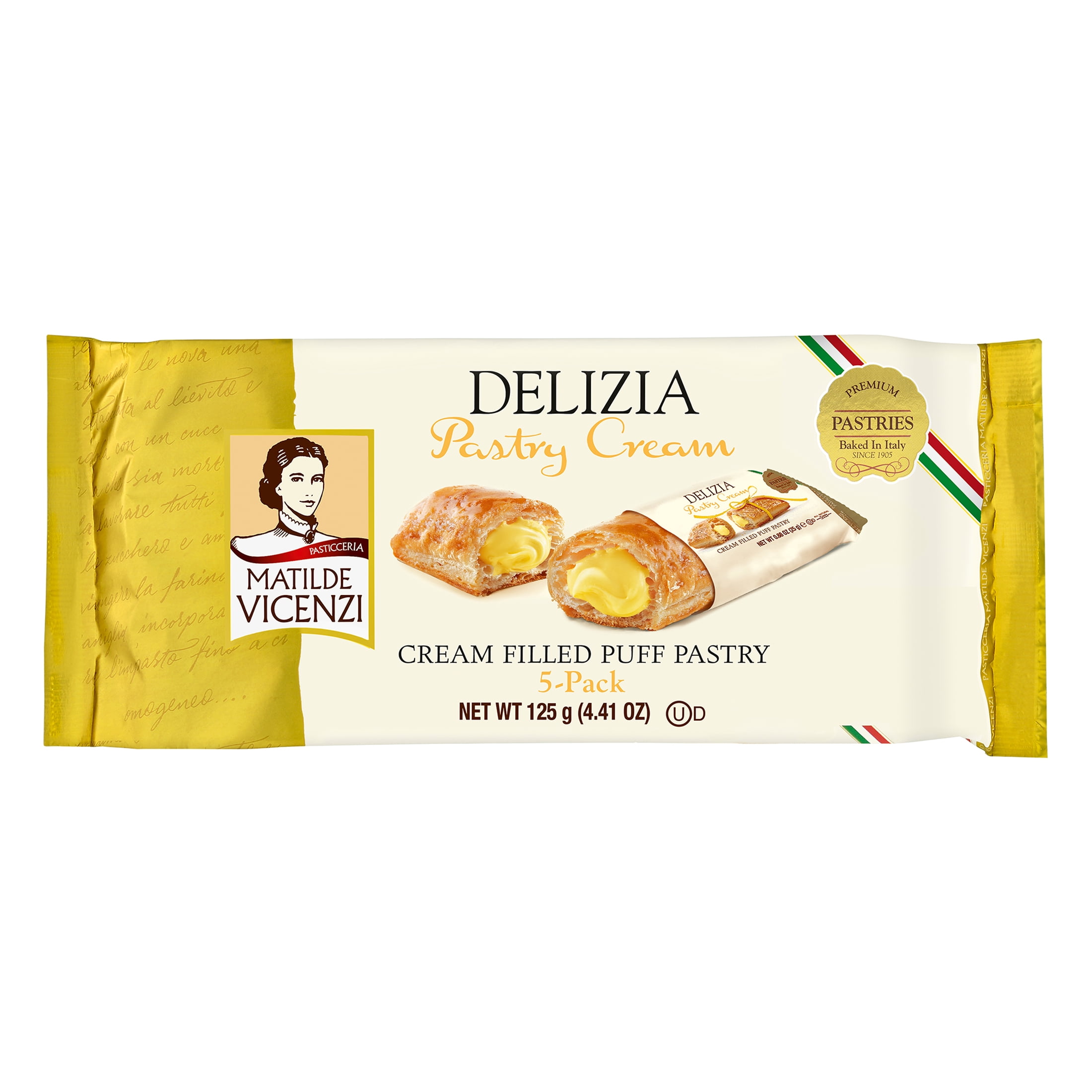 Pastry Cream Filled Puff Pastry Delizia by Vicenzi - 4.41 oz