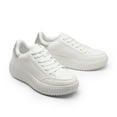 thumbnail image 4 of DREAM PAIRS Women's Casual Walking Shoes Comfortable Chunky Platform Fashion Sneakers White/Silver Size 11, 4 of 9