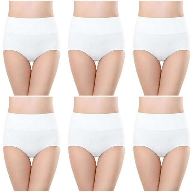 Plebaso Culottes en Coton Taille Haute pour Femmes, Couvrance Totale, Culottes pour Dames, Multipack, Tailles Régulières et Plus