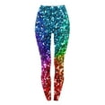 thumbnail image 3 of Rainbow Color Sparkly Leggings for Women - Stretchy High Waisted Tummy Control Soft Running Workout Yoga Pants, 3 of 3