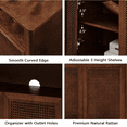 thumbnail image 7 of Hassch Rattan Buffet Cabinet with 4 Doors, Modern Credenza Storage Cabinet, Sideboard with Adjustable Shelves for Living Room, Dining Room, Kitchen, Hallway, Walnut, 7 of 7