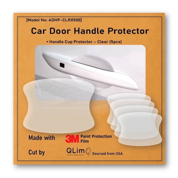3M-5pcs Car Door Handle Cup Protector, 3M PPF, Clear(Transparent), Anti Scratch, Universal Fit (Clear/5pcs)