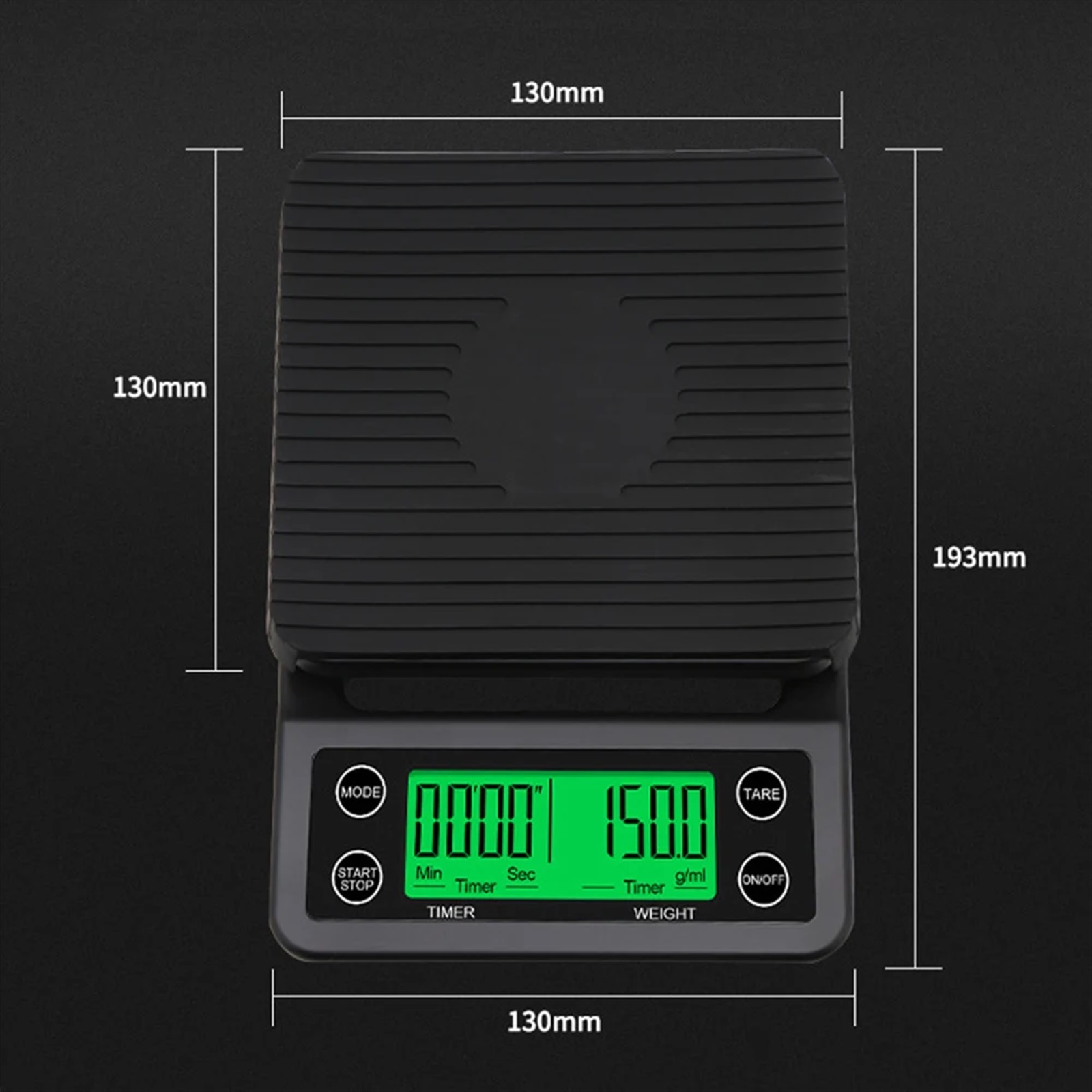 Electric Kitchen Scale 3Kg/0.1g Weighing Food Coffee Electronic Platform Scales LED Digital Display for Cooking and Baking