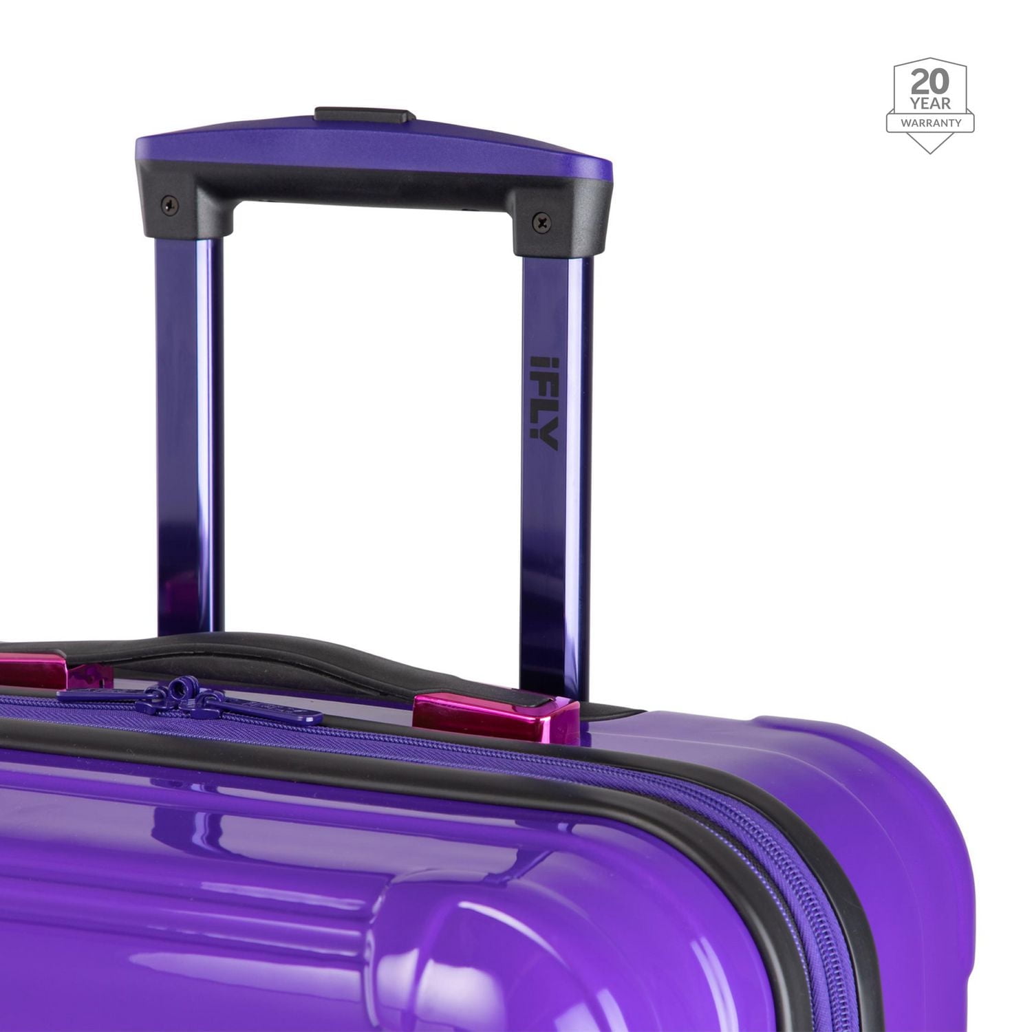 iFLY Hard Sided Fibertech Luggage 22", Midnight Berry