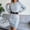 Gray, variant on Fesfesfes Long Sleeve Dresses for Women Round Neck Bodycon Midi Dress Solid Color Knitting Pullover Dress
