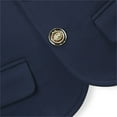 thumbnail image 5 of Blazer For Kids Crew Neck Long Sleeve Button Down Cropped Outwear Casual Trendy Preppy Style Outfits (11-12 Years, Blue-A), 5 of 6