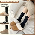 thumbnail image 2 of 5 Pairs Women Merino Wool Boot Socks Warm Thermal Winter Thick Hiking Cozy Cabin Crew Comfy Socks for Ladies, 2 of 6