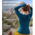 thumbnail image 6 of Merino.tech Women’s 100% Merino Wool Half Zip Hoodie and Hiking Socks Bundle 𝗦𝗹𝗶𝗺 Fit Base Layer Top, 6 of 10