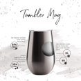 thumbnail image 2 of Taza de acero inoxidable de doble pared - Grande y elegante (500 ml) - Vidrio de acero inoxidable irrompible (Plata), 2 of 4