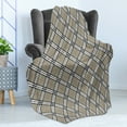 thumbnail image 4 of Abstract Soft Flannel Fleece Throw Blanket, Royal Scottish Tartan Featured Aristocrat Medieval Design, Cozy Plush for Indoor and Outdoor Use, 60" x 80", Grey Black White, by Ambesonne, 4 of 5
