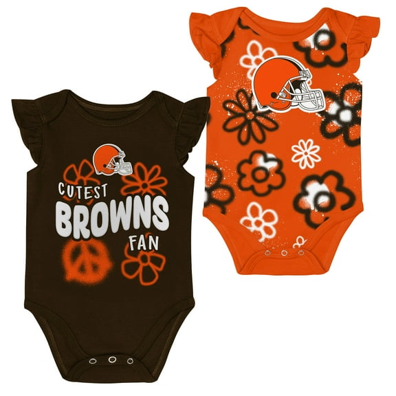 Girls Newborn & Infant Outerstuff Cleveland Browns The Sunshine Two-Piece Bodysuit Set